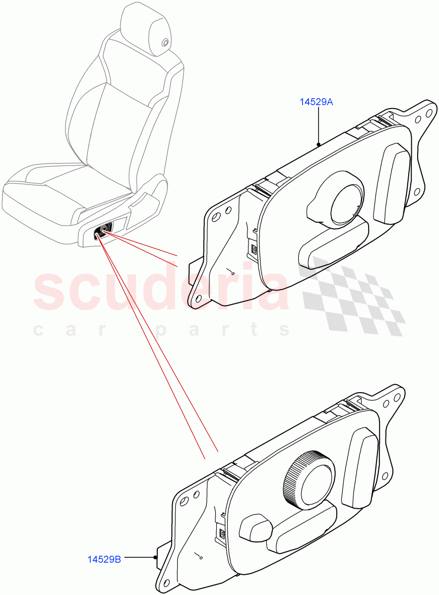 Switches (Nitra Plant Build, Front Seats) ((V) FROMK2000001) of Land Rover Land Rover Discovery 5 (2017+) [3.0 Diesel 24V DOHC TC]