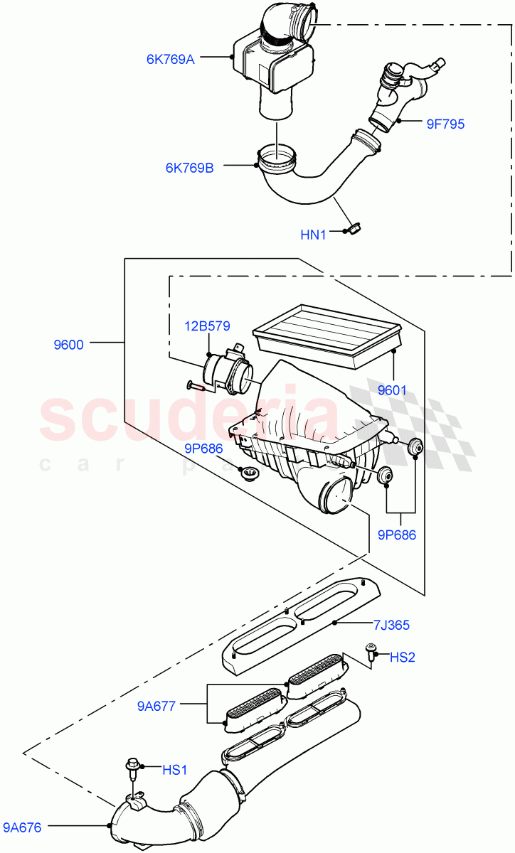 Air Cleaner(3.0 V6 D Gen2 Mono Turbo,3.0 V6 D Low MT ROW)((V)FROMFA000001) of Land Rover Land Rover Range Rover Sport (2014+) [3.0 Diesel 24V DOHC TC]