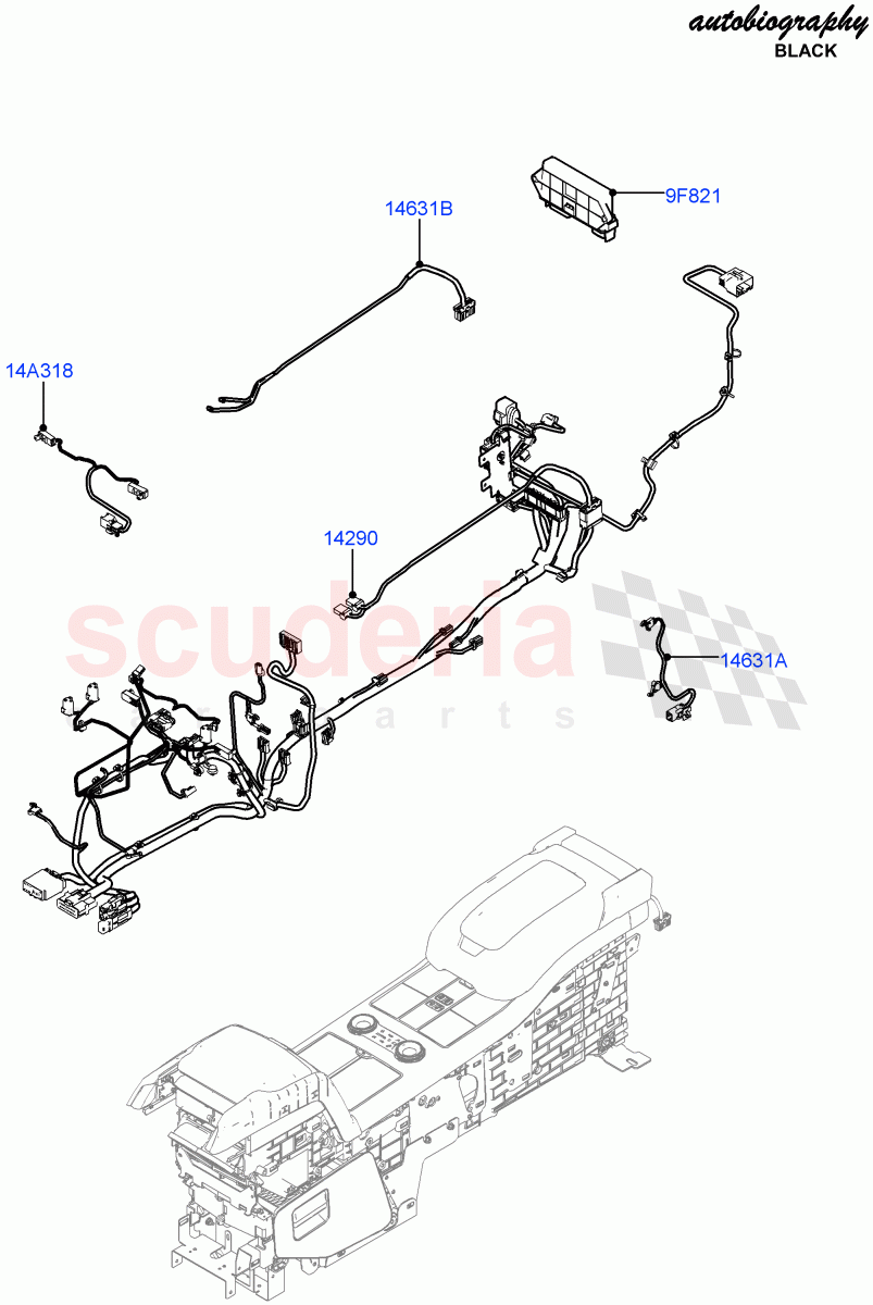 Electrical Wiring - Engine And Dash (Console) (Console Deployable Tables, Rear Console Extending Table) ((V) FROMJA000001) of Land Rover Land Rover Range Rover (2012-2021) [3.0 I6 Turbo Petrol AJ20P6]