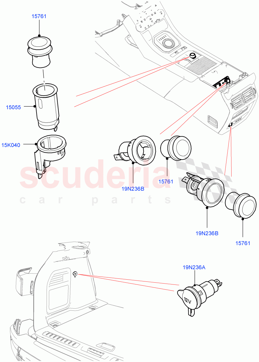 Auxiliary Electrical Power Points(Itatiaia (Brazil))((V)FROMGT000001) of Land Rover Land Rover Range Rover Evoque (2012-2018) [2.0 Turbo Diesel]