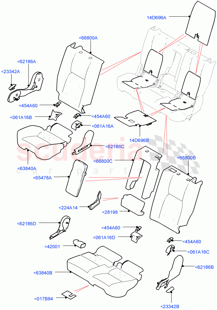 Rear Seat Pads/Valances & Heating(Changsu (China),60/40 Load Through With Slide,With 60/40 Manual Fold Thru Rr Seat)((V)FROMFG000001) of Land Rover Land Rover Discovery Sport (2015+) [2.0 Turbo Petrol GTDI]