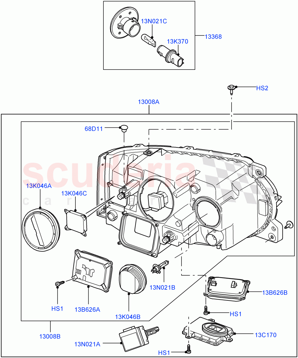 Headlamps And Front Flasher Lamps((V)FROMAA000001) of Land Rover Land Rover Range Rover (2010-2012) [3.6 V8 32V DOHC EFI Diesel]