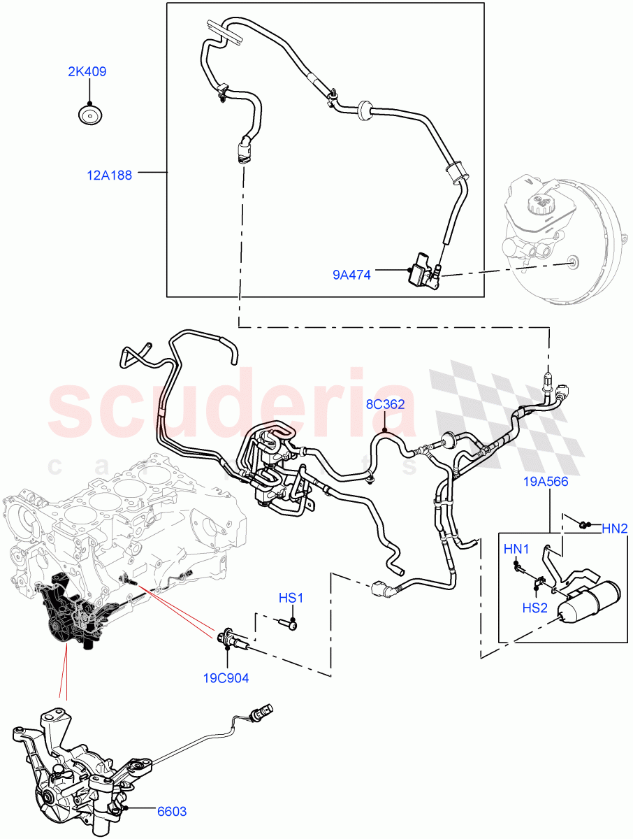 Vacuum Control And Air Injection (2.0L I4 DSL HIGH DOHC AJ200, LHD) of Land Rover Land Rover Range Rover Velar (2017+) [2.0 Turbo Diesel]