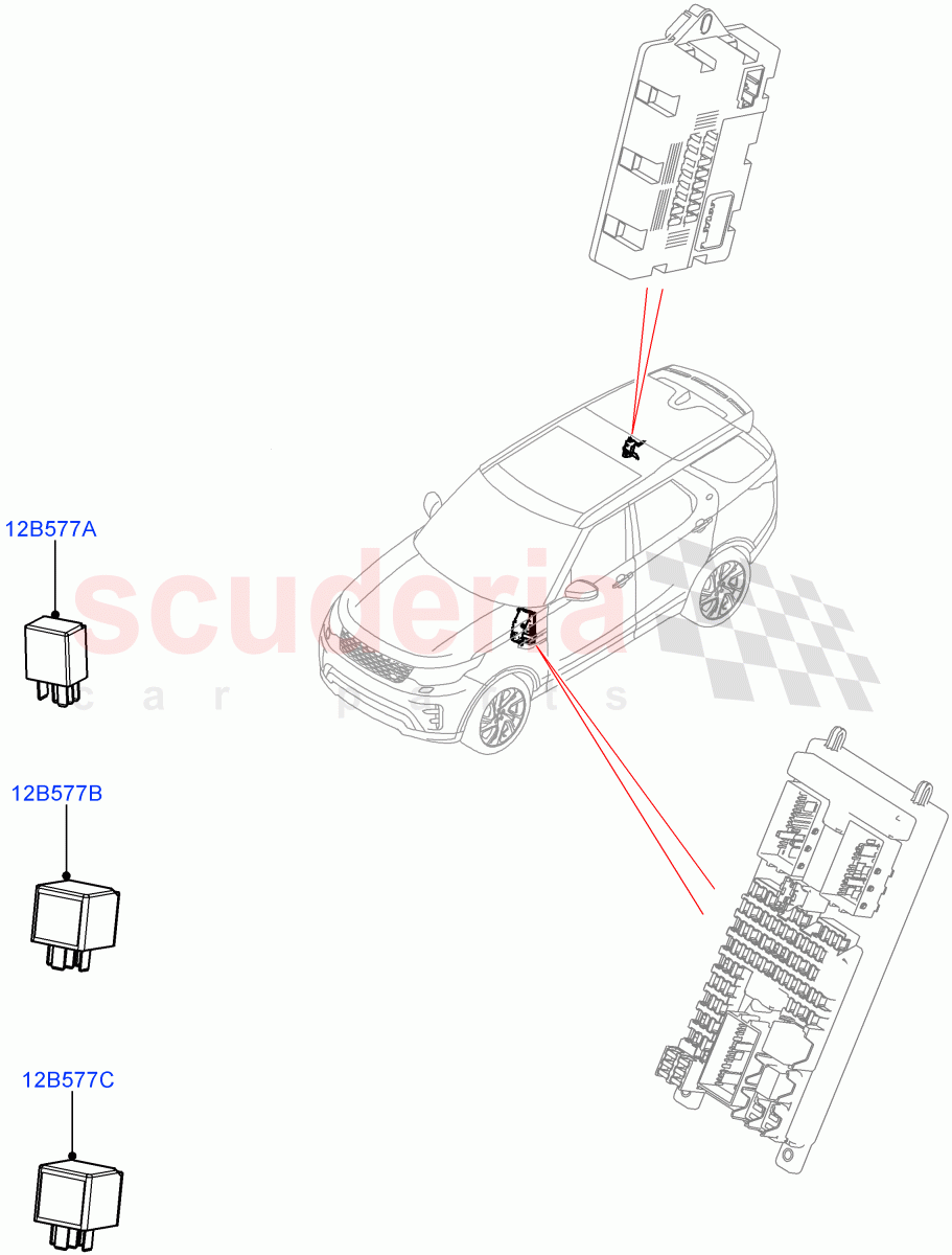 Relays(Solihull Plant Build)((V)FROMHA000001) of Land Rover Land Rover Discovery 5 (2017+) [2.0 Turbo Diesel]