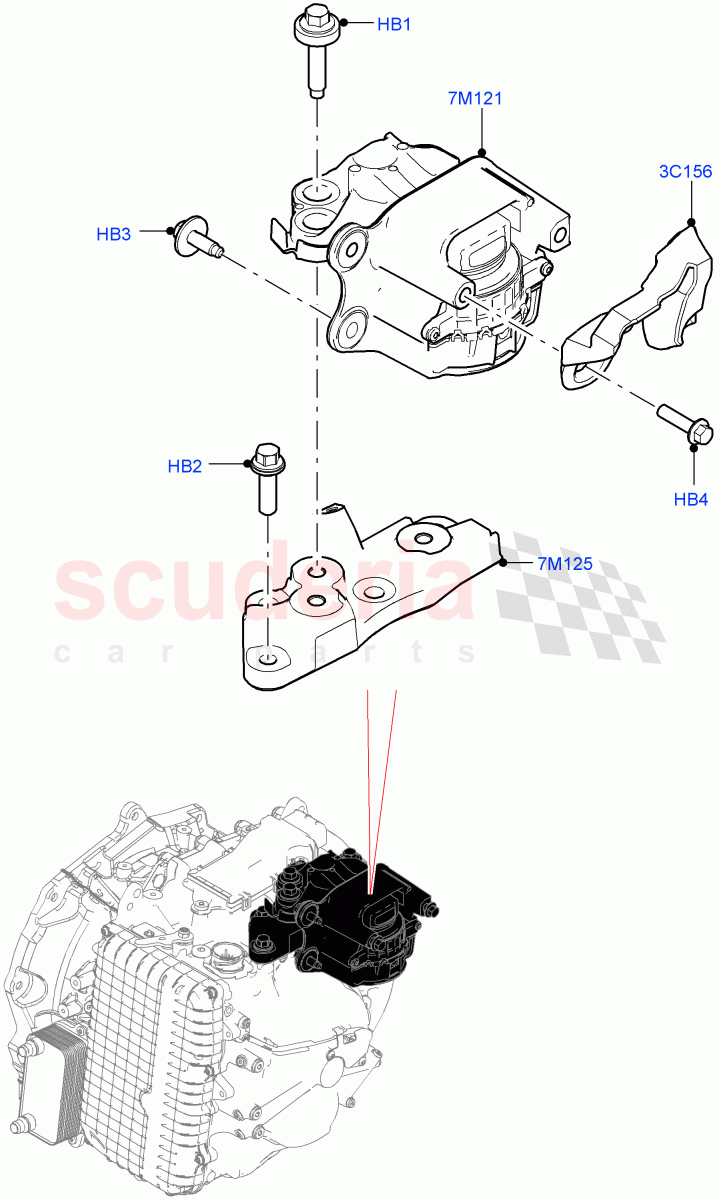 Transmission Mounting(2.0L AJ20D4 Diesel Mid PTA,9 Speed Auto Trans 9HP50,Halewood (UK),2.0L AJ20D4 Diesel LF PTA,2.0L AJ20D4 Diesel High PTA)((V)FROMLH000001) of Land Rover Land Rover Discovery Sport (2015+) [2.0 Turbo Petrol GTDI]