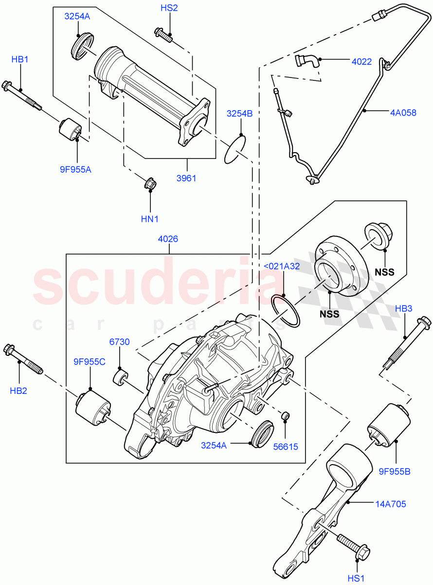 Front Axle Case ((V) TO9A999999) of Land Rover Land Rover Range Rover Sport (2005-2009) [4.2 Petrol V8 Supercharged]