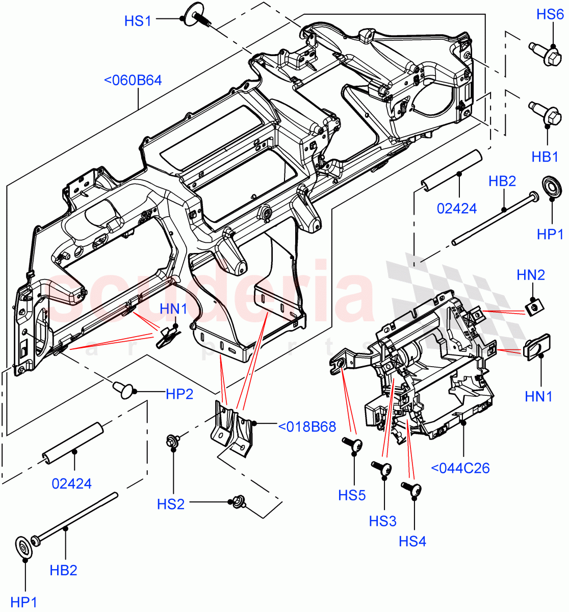 Instrument Panel (Upper, Internal Components) (Changsu (China)) ((V) FROMEG000001) of Land Rover Land Rover Range Rover Evoque (2012-2018) [2.2 Single Turbo Diesel]