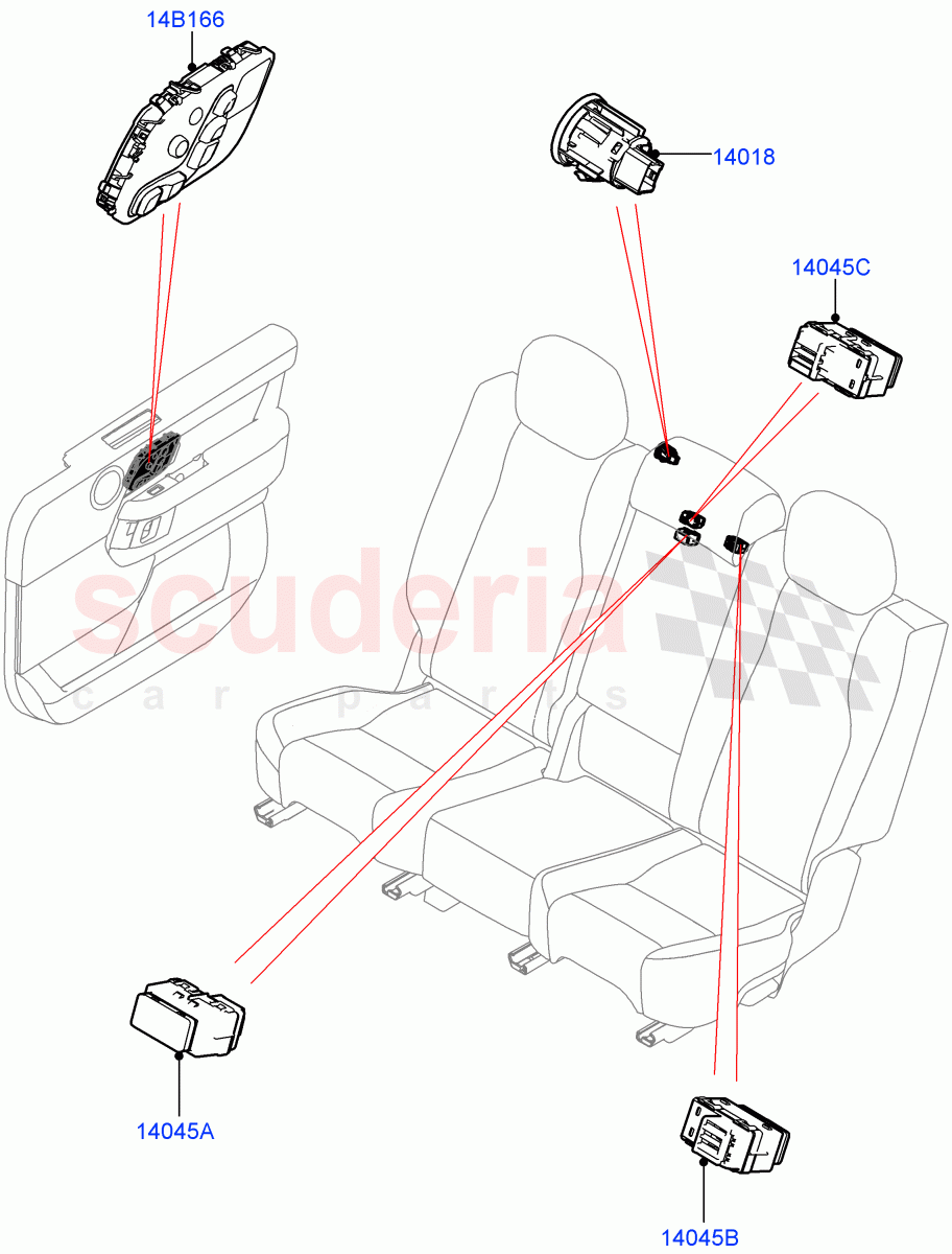 Switches(Rear Seat)((V)FROMJA000001) of Land Rover Land Rover Range Rover (2012-2021) [3.0 Diesel 24V DOHC TC]