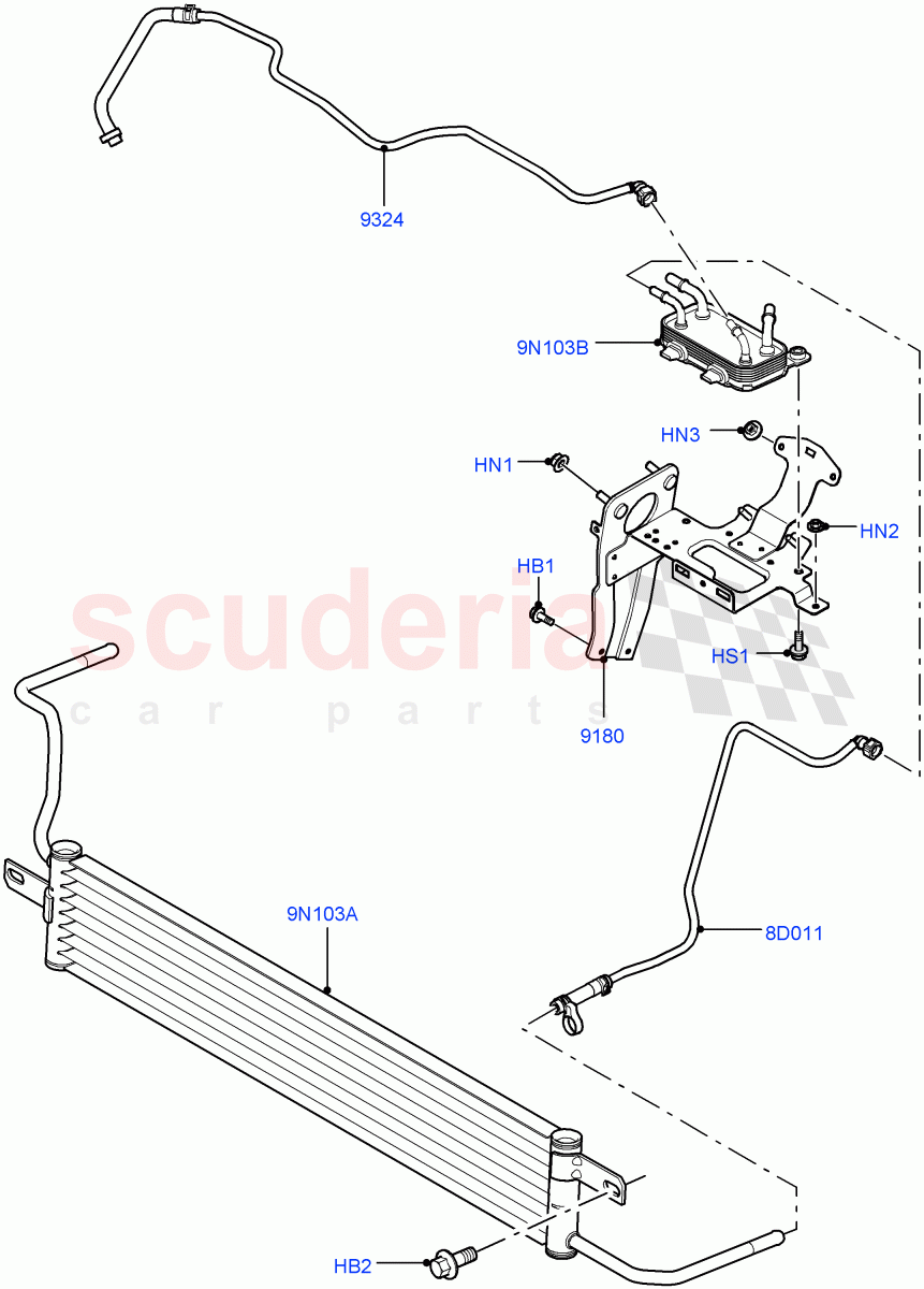 Fuel Cooler Assembly(4.4L DOHC DITC V8 Diesel)((V)FROMBA000001) of Land Rover Land Rover Range Rover (2010-2012) [4.4 DOHC Diesel V8 DITC]