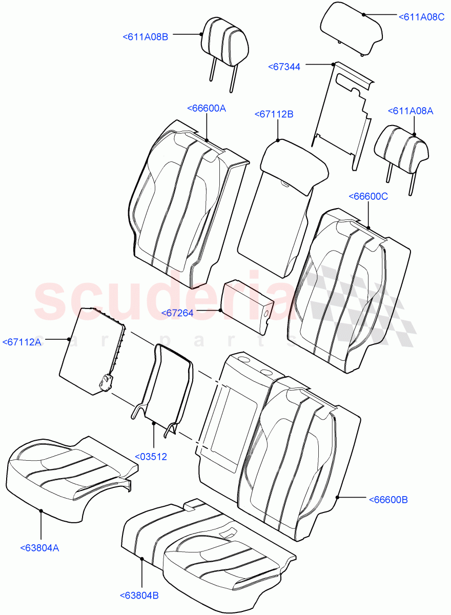 Rear Seat Covers(Windsor Leather Perforated)((V)TOEA396202) of Land Rover Land Rover Range Rover Sport (2014+) [3.0 I6 Turbo Diesel AJ20D6]