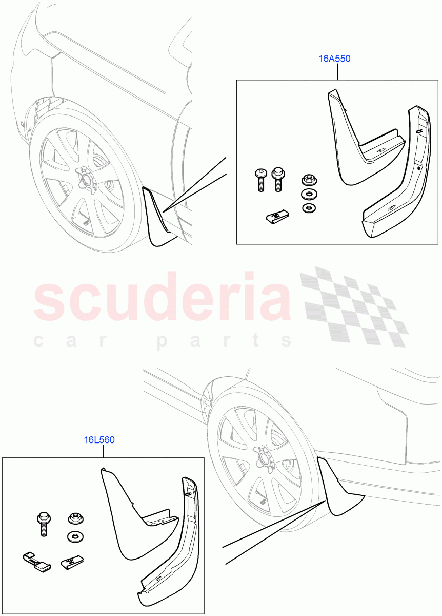 Mudflaps - Front & Rear(Accessory) of Land Rover Land Rover Range Rover (2012-2021) [3.0 Diesel 24V DOHC TC]