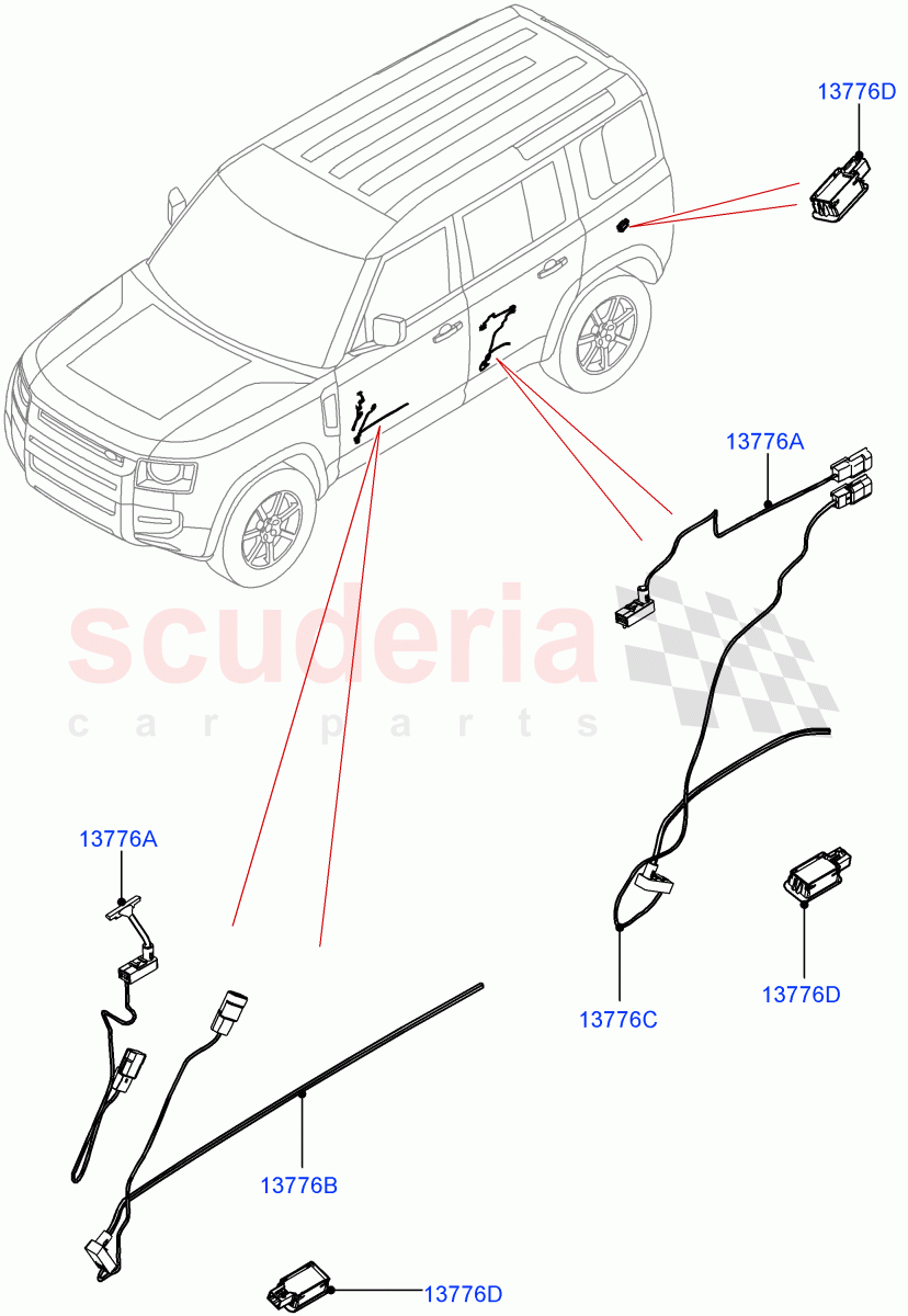 Interior Lamps (Door - Front/Rear) (Standard Wheelbase) of Land Rover Land Rover Defender (2020+) [2.0 Turbo Petrol AJ200P]