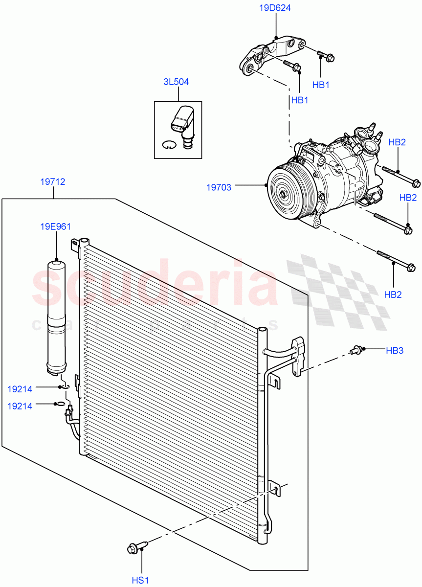 Air Conditioning Condensr/Compressr (3.0 V6 Diesel) ((V) FROMAA000001) of Land Rover Land Rover Discovery 4 (2010-2016) [3.0 Diesel 24V DOHC TC]