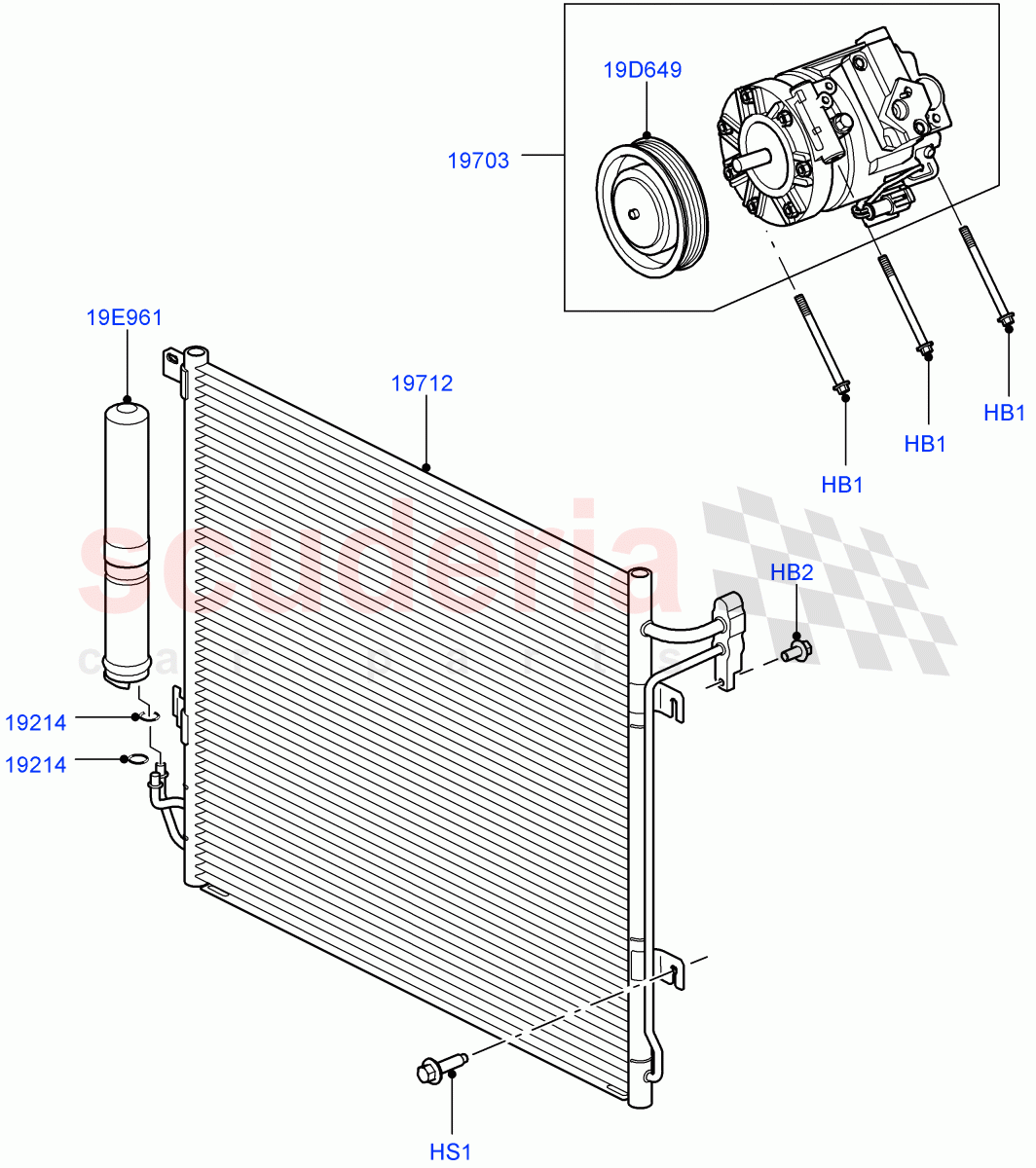 Air Conditioning Condensr/Compressr(Cologne V6 4.0 EFI (SOHC))((V)FROMAA000001) of Land Rover Land Rover Discovery 4 (2010-2016) [5.0 OHC SGDI NA V8 Petrol]