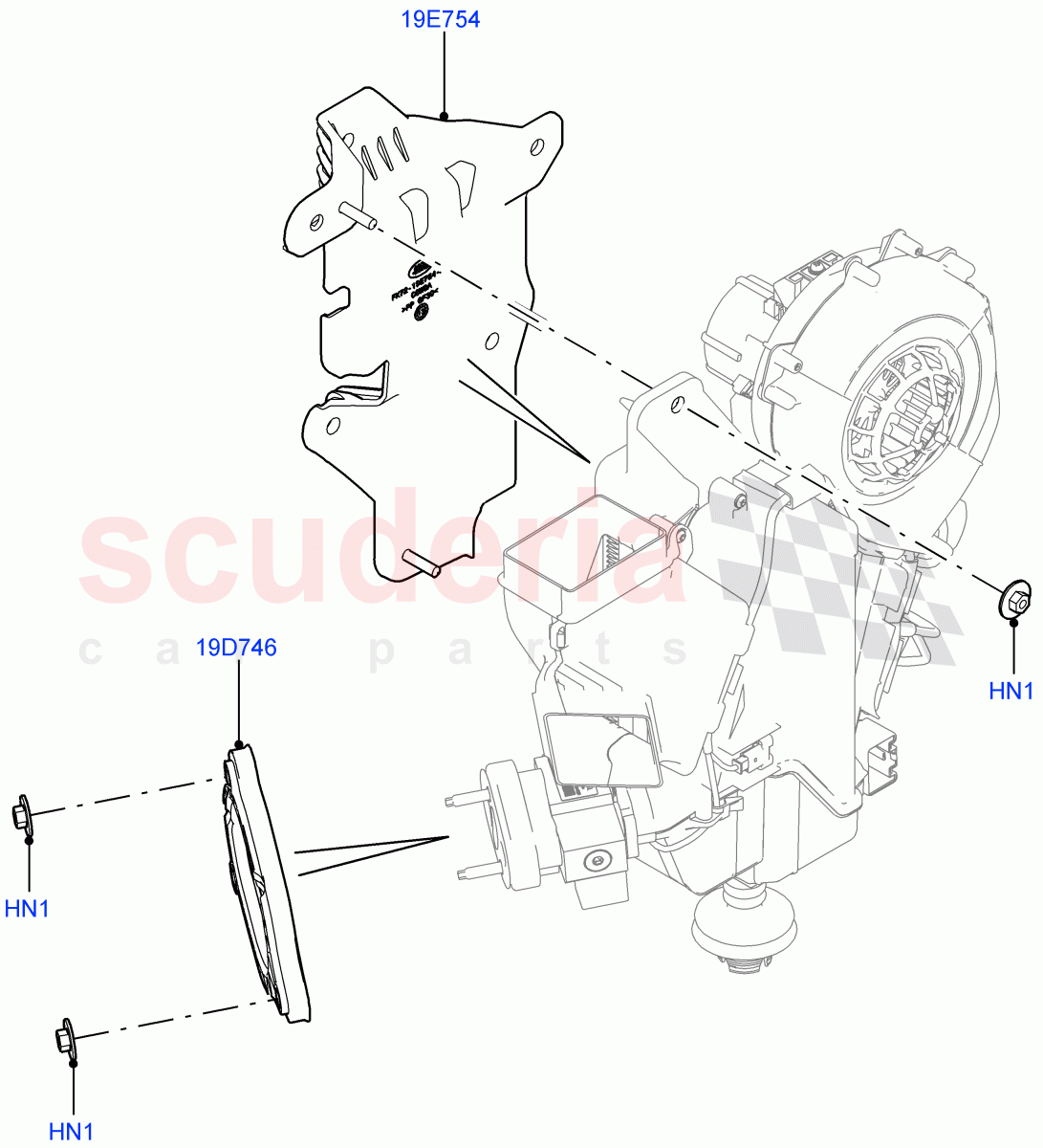 Heater/Air Cond.External Components (Main Unit) (Changsu (China), Climate Control - Chiller Unit) ((V) FROMFG000001, (V) TOKG999999) of Land Rover Land Rover Discovery Sport (2015+) [1.5 I3 Turbo Petrol AJ20P3]