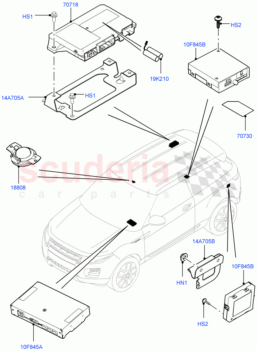 Telematics(Telematics Control Unit)(Halewood (UK))((V)FROMEH000001) of Land Rover Land Rover Range Rover Evoque (2012-2018) [2.0 Turbo Petrol AJ200P]