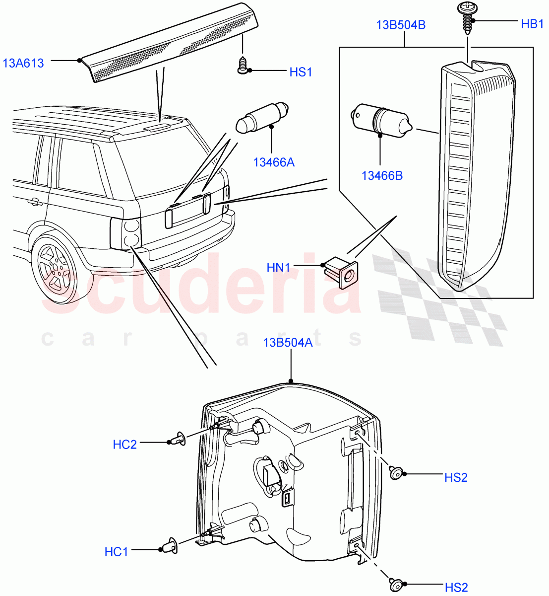 Rear Lamps((V)FROMAA000001) of Land Rover Land Rover Range Rover (2010-2012) [4.4 DOHC Diesel V8 DITC]