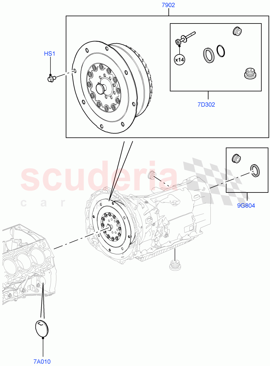 Converter(Solihull Plant Build)(8 Speed Auto Trans ZF 8HP45)((V)FROMAA000001) of Land Rover Land Rover Range Rover Sport (2014+) [3.0 I6 Turbo Petrol AJ20P6]