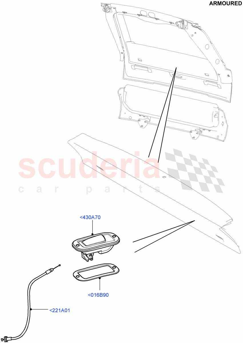 Luggage Compt/Tailgte Lock Controls(Armoured)((V)FROMEA000001) of Land Rover Land Rover Range Rover (2012-2021) [2.0 Turbo Petrol GTDI]