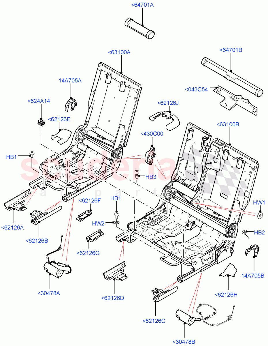 Rear Seat Base(Changsu (China),60/40 Load Through With Slide)((V)FROMFG000001) of Land Rover Land Rover Discovery Sport (2015+) [2.0 Turbo Petrol GTDI]