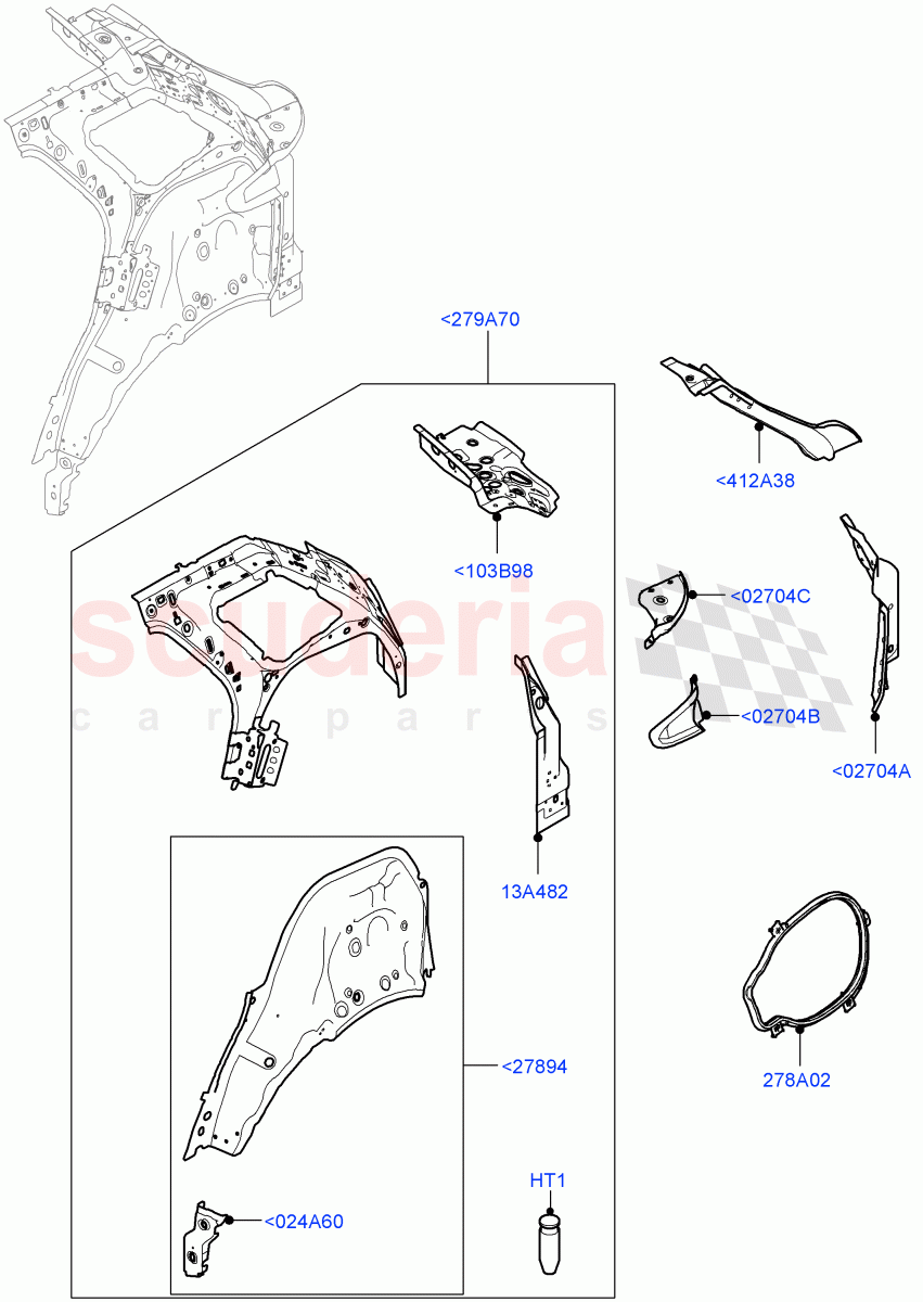 Side Panels - Inner(Middle - Rear, Inner - Rear)(Changsu (China)) of Land Rover Land Rover Range Rover Evoque (2019+) [2.0 Turbo Petrol AJ200P]