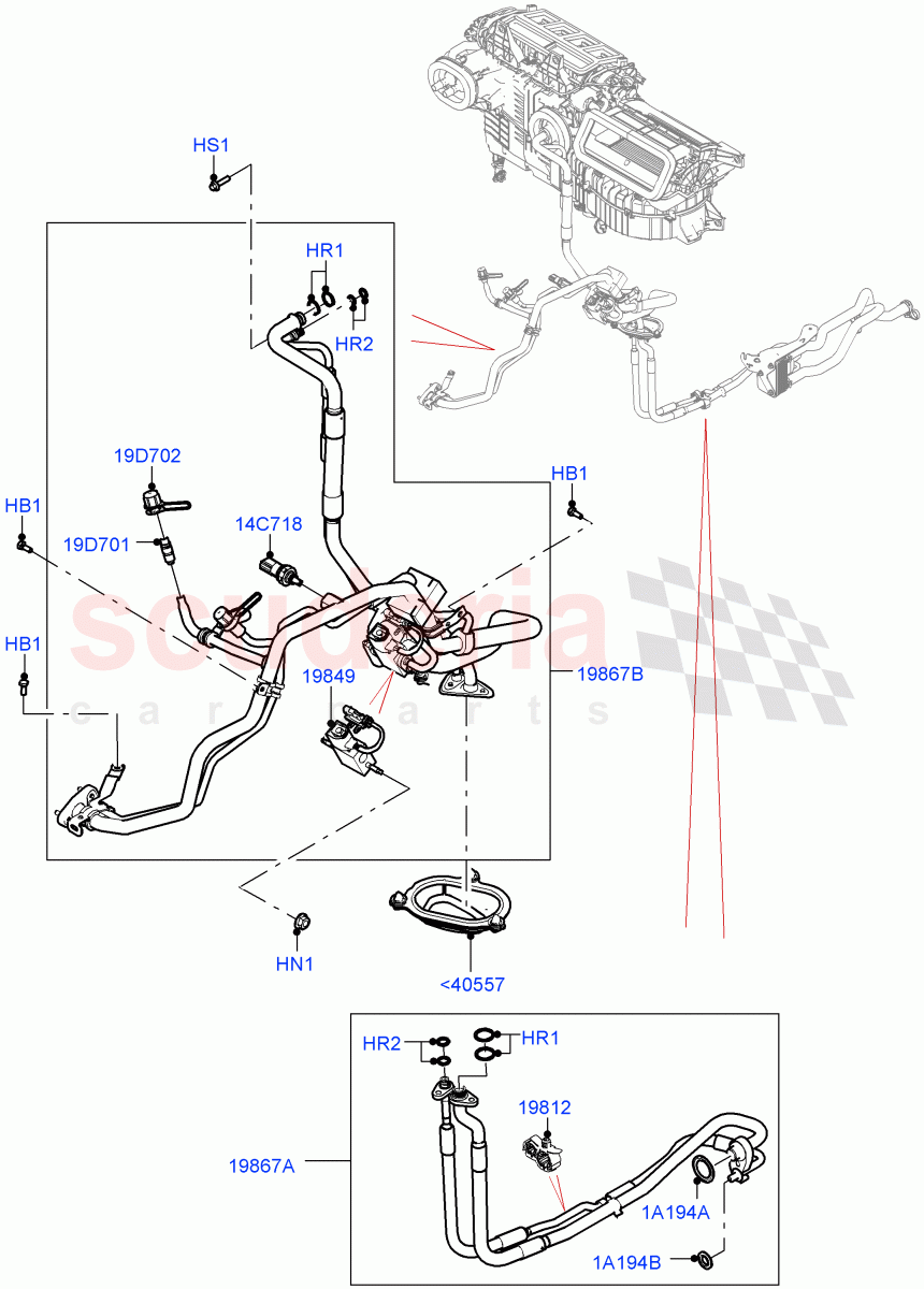 Air Conditioning System(2.0L AJ200P Hi PHEV,LHD) of Land Rover Land Rover Defender (2020+) [5.0 OHC SGDI SC V8 Petrol]