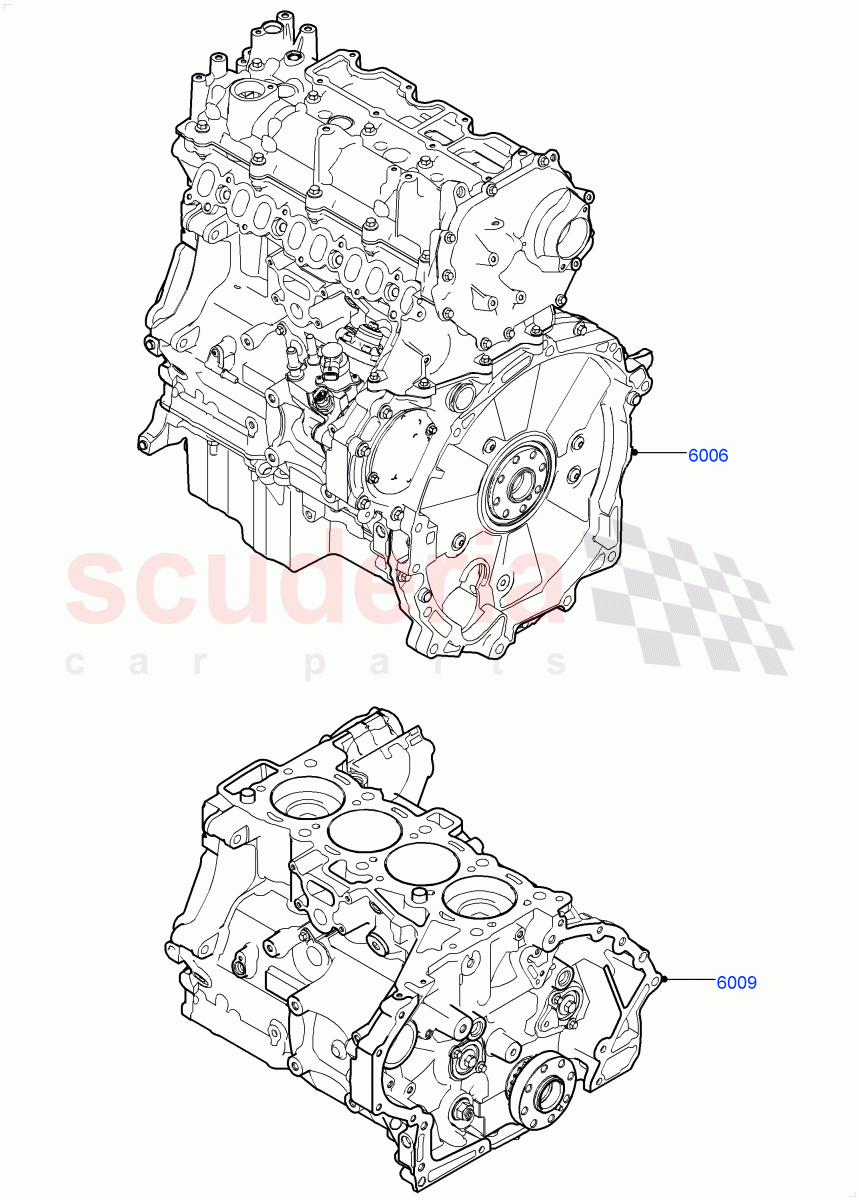 Service Engine And Short Block (2.0L AJ20D4 Diesel Mid PTA, Halewood (UK), 2.0L AJ20D4 Diesel LF PTA, 2.0L AJ20D4 Diesel High PTA) of Land Rover Land Rover Range Rover Evoque (2019+) [2.0 Turbo Diesel]