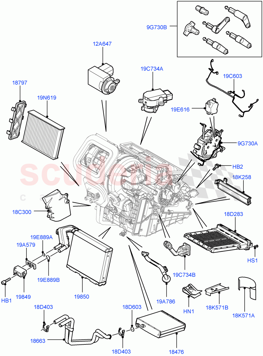 Heater/Air Cond.Internal Components(Main Unit)(Itatiaia (Brazil))((V)FROMGT000001,(V)TOKT999999) of Land Rover Land Rover Discovery Sport (2015+) [2.0 Turbo Petrol GTDI]