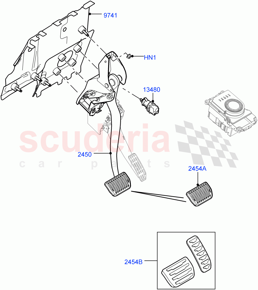 Brake And Clutch Controls (Changsu (China)) ((V) FROMEG000001) of Land Rover Land Rover Range Rover Evoque (2012-2018) [2.2 Single Turbo Diesel]