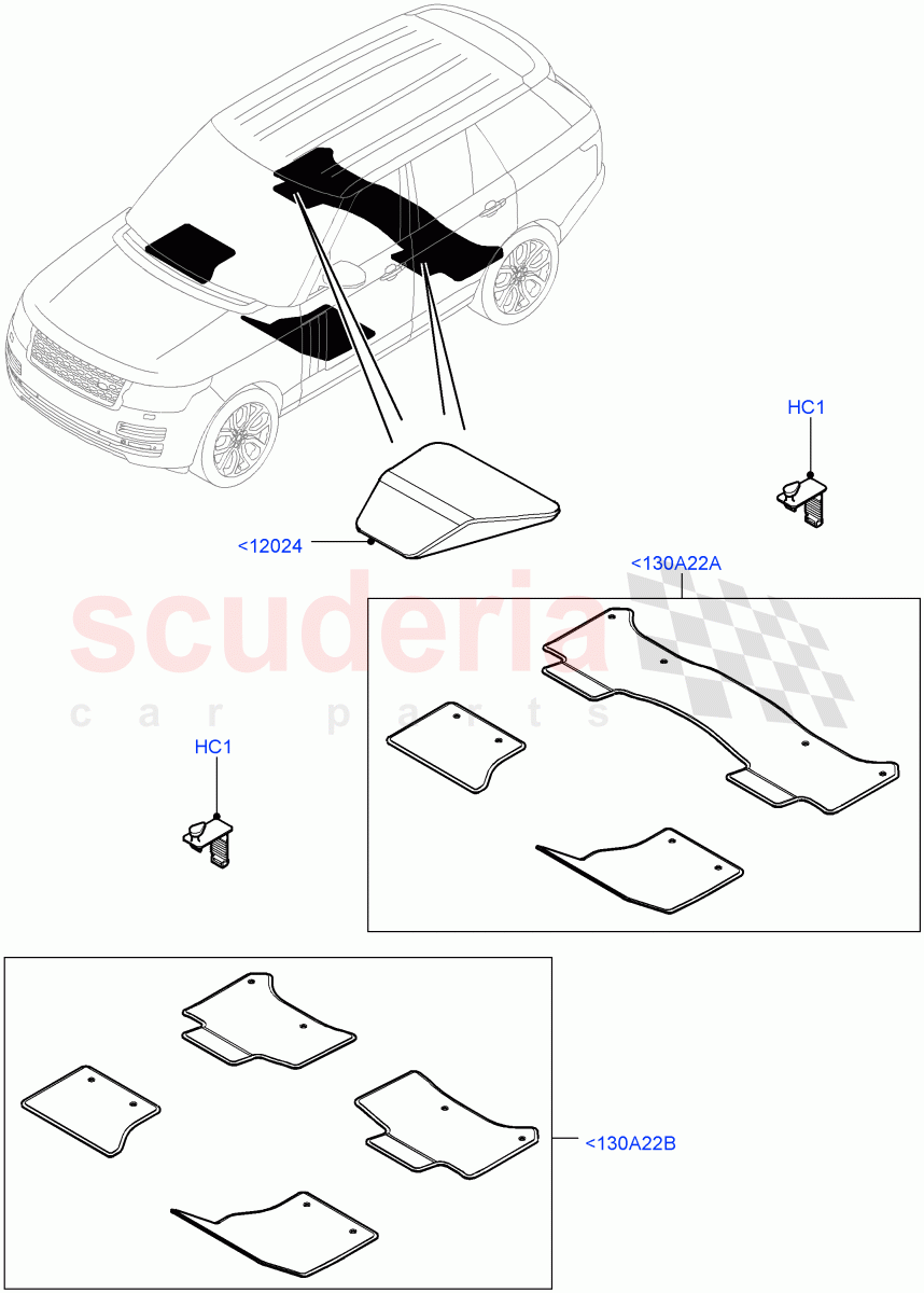 Floor Trim(Floor Mats)(Armoured,Less Version Package,Version - Core) of Land Rover Land Rover Range Rover (2012-2021) [3.0 I6 Turbo Petrol AJ20P6]