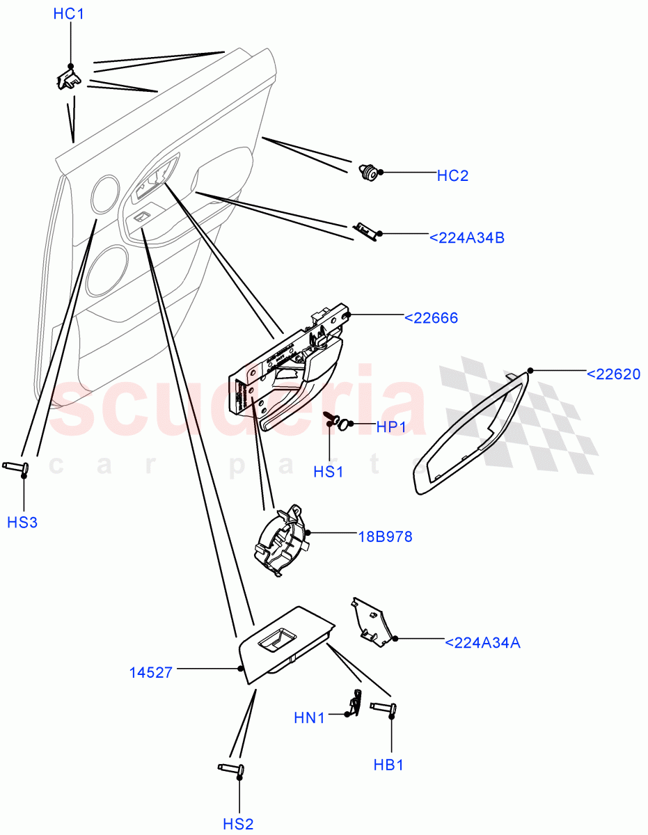 Rear Door Trim Installation(5 Door,Itatiaia (Brazil))((V)FROMGT000001) of Land Rover Land Rover Range Rover Evoque (2012-2018) [2.2 Single Turbo Diesel]