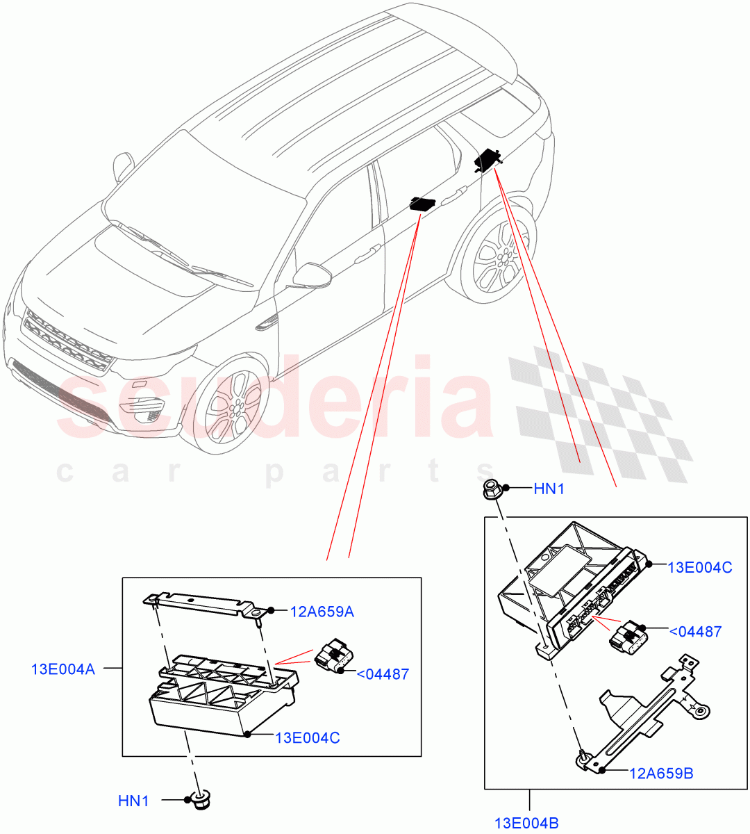 Vehicle Modules And Sensors(Towbar)(Halewood (UK),Tow Hitch Elec Deployable Swan Neck,Tow Hitch Receiver NAS,Tow Hitch Man Detachable Swan Neck,Tow Hitch Receiver 12 Pin Elec) of Land Rover Land Rover Discovery Sport (2015+) [2.2 Single Turbo Diesel]