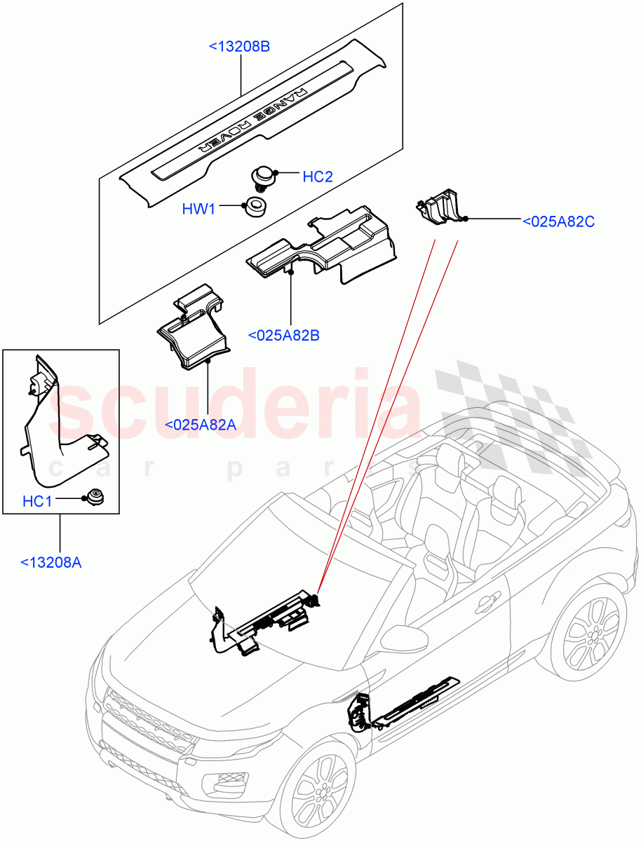 Side Trim(2 Door Convertible,Halewood (UK)) of Land Rover Land Rover Range Rover Evoque (2012-2018) [2.0 Turbo Petrol GTDI]