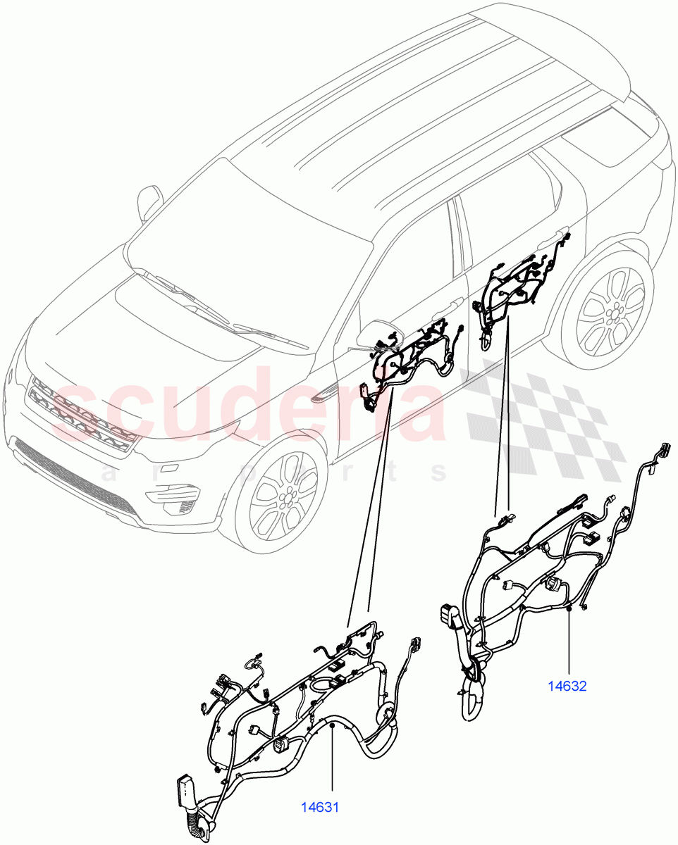 Wiring - Body Closures(Front And Rear Doors)(Changsu (China))((V)FROMHG379388,(V)TOKG446856) of Land Rover Land Rover Discovery Sport (2015+) [1.5 I3 Turbo Petrol AJ20P3]