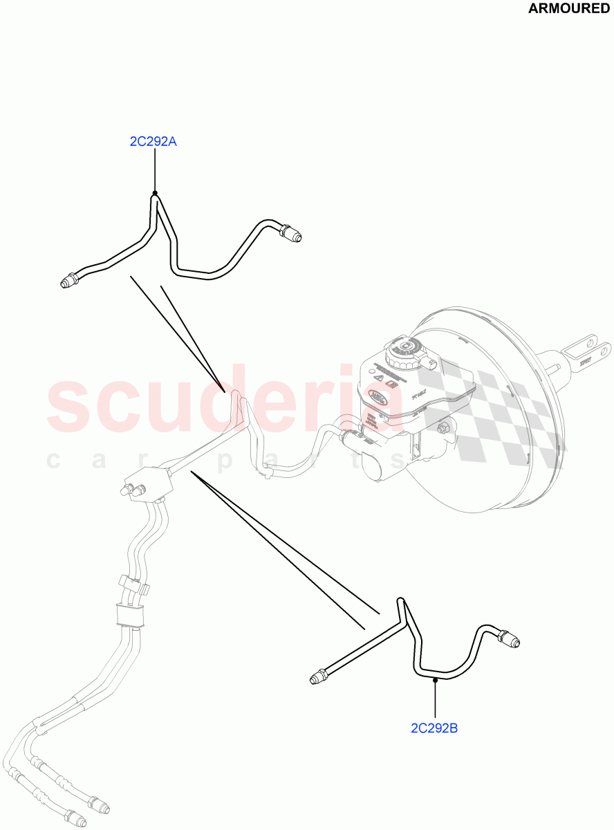 Front Brake Pipes(Armoured)((V)FROMEA000001) of Land Rover Land Rover Range Rover (2012-2021) [3.0 Diesel 24V DOHC TC]