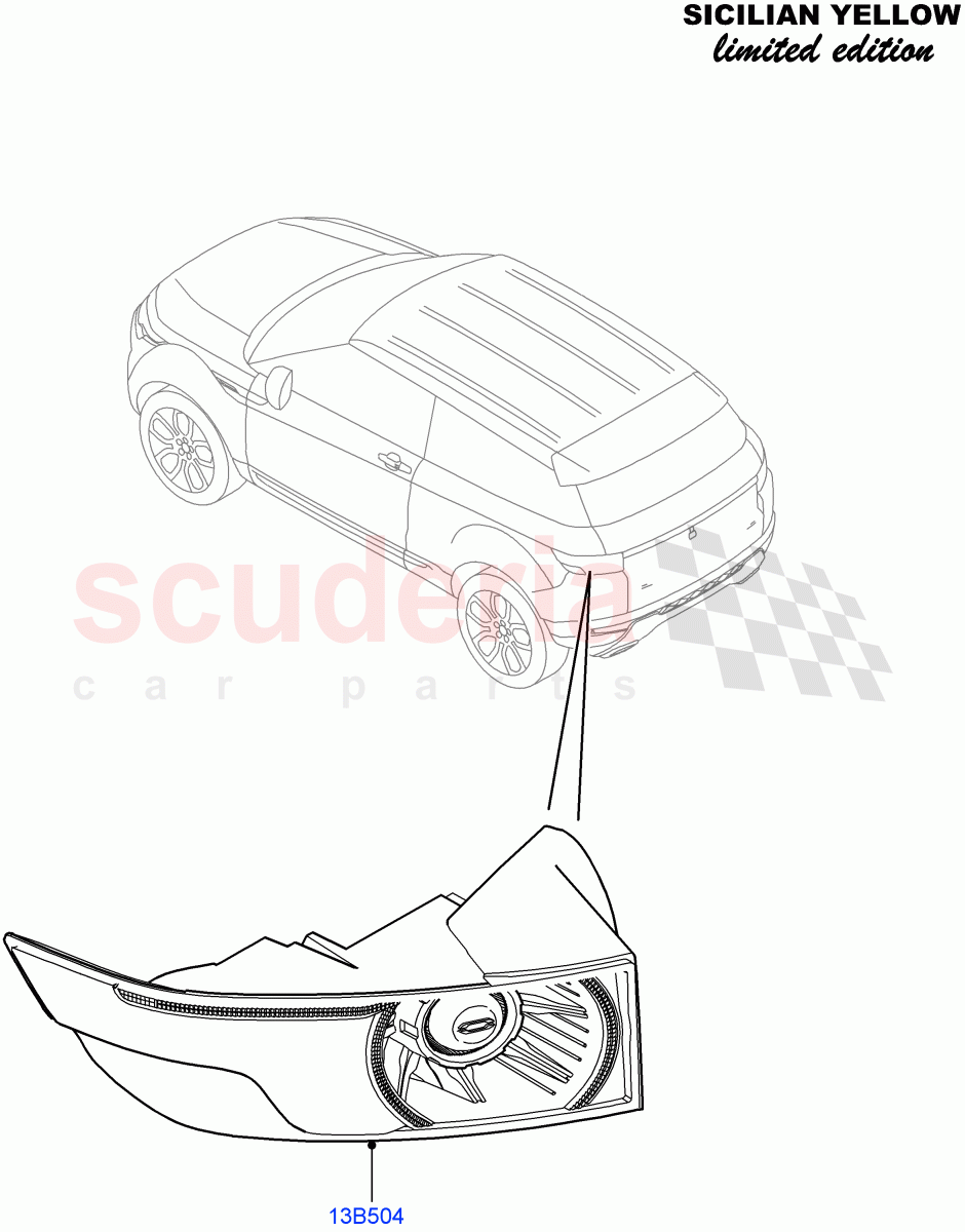 Rear Lamps(Sicilian Yellow Limited Edition,Halewood (UK))((V)FROMDH000001) of Land Rover Land Rover Range Rover Evoque (2012-2018) [2.2 Single Turbo Diesel]