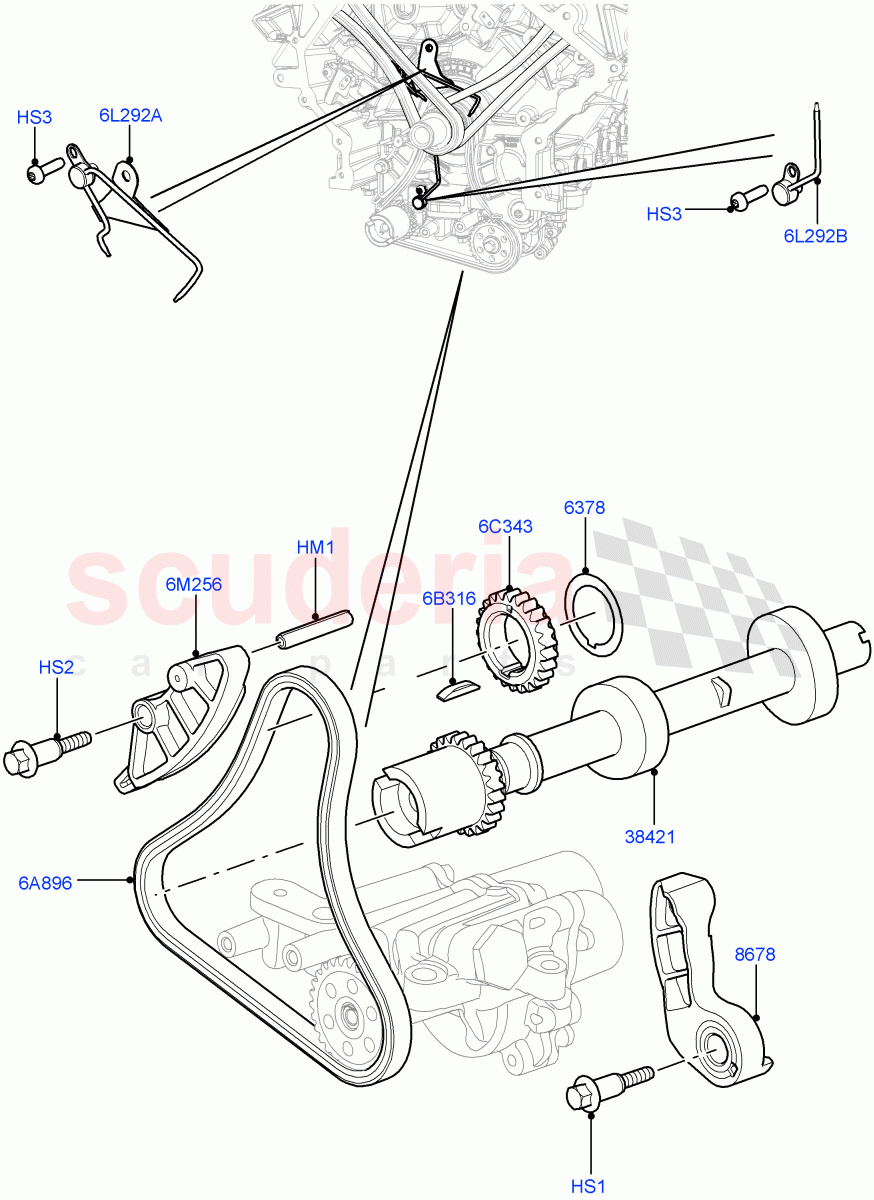 Timing Gear (Auxiliary Drive) (5.0L OHC SGDI NA V8 Petrol - AJ133) ((V) FROMAA000001) of Land Rover Land Rover Discovery 4 (2010-2016) [5.0 OHC SGDI NA V8 Petrol]