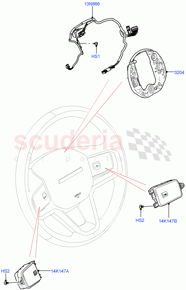 Switches (Steering Wheel) (Itatiaia (Brazil)) of Land Rover Land Rover Range Rover Evoque (2019+) [2.0 Turbo Diesel AJ21D4]