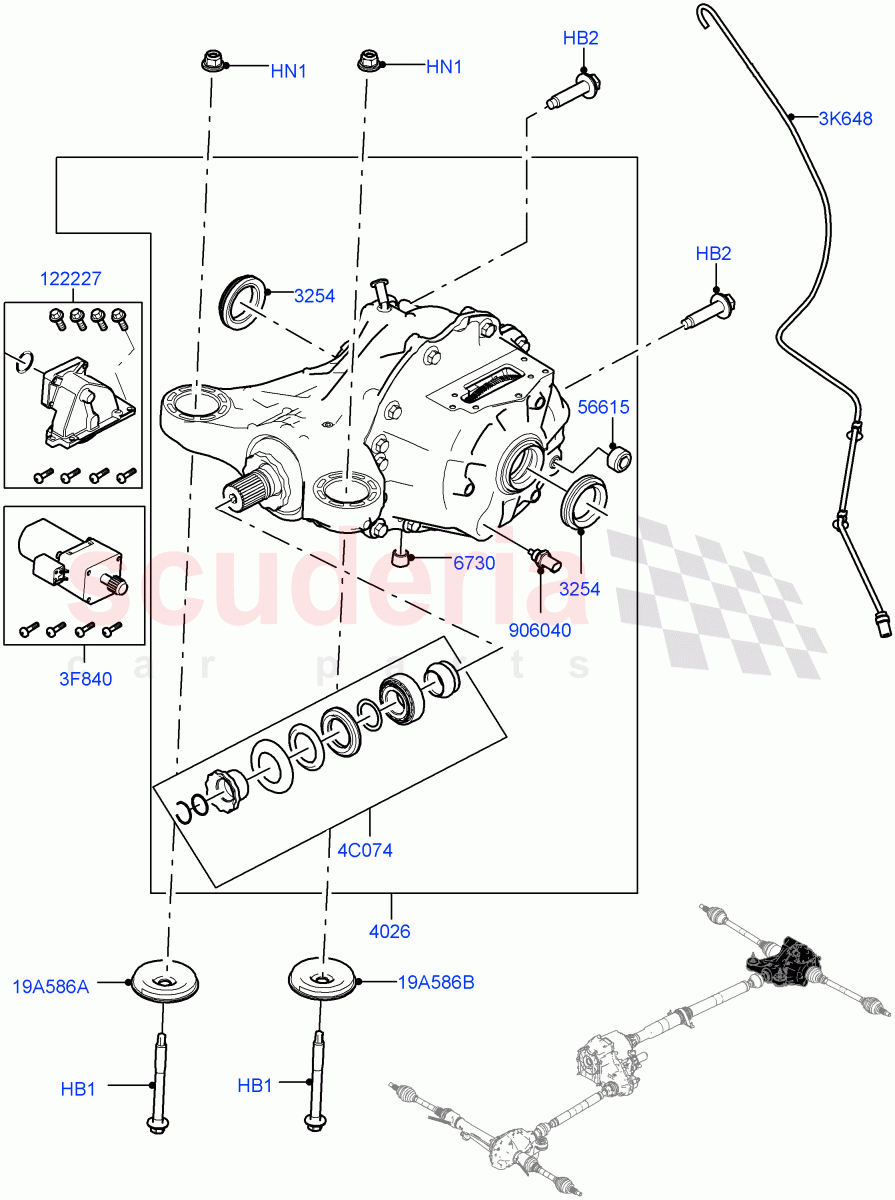 Rear Axle (Nitra Plant Build) (Electronic Locking Differential) ((V) FROMM2000001) of Land Rover Land Rover Discovery 5 (2017+) [2.0 Turbo Diesel]