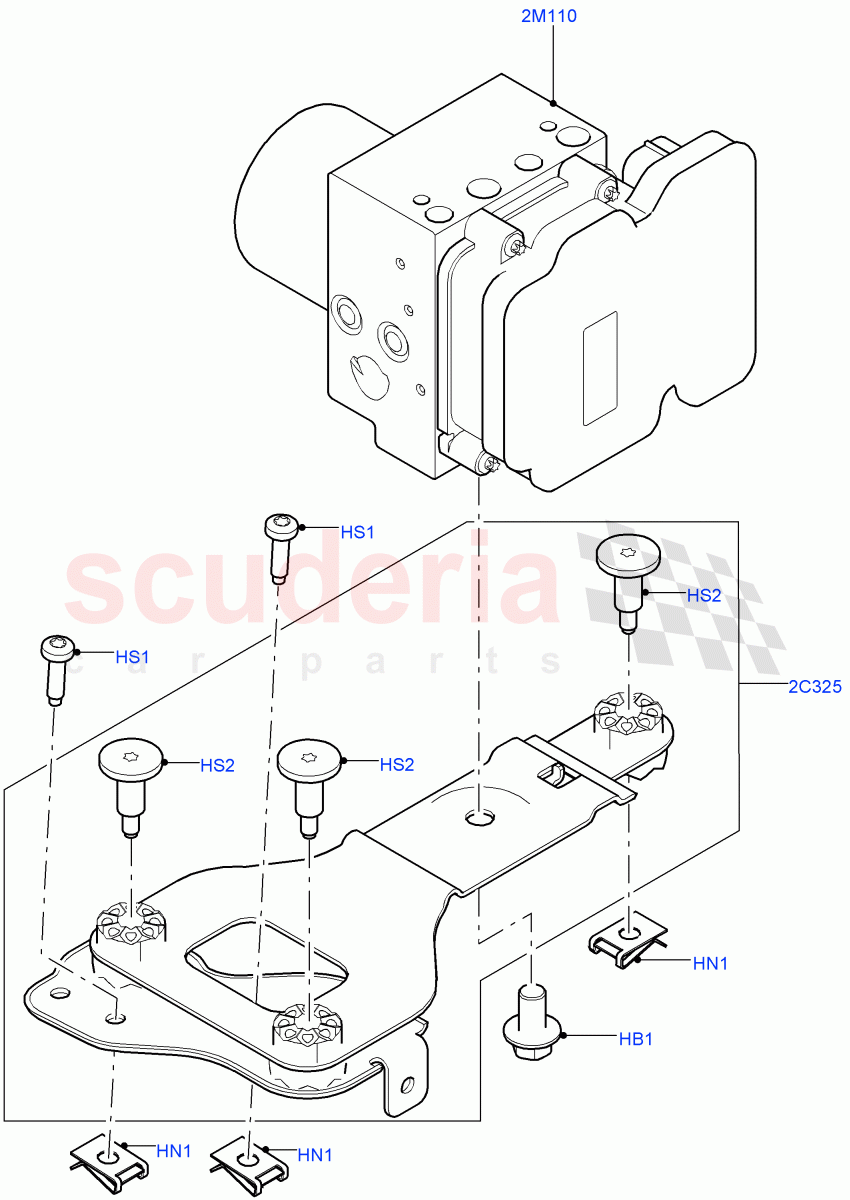 Anti-Lock Braking System(ABS Modulator, Solihull Plant Build)((V)FROMHA000001) of Land Rover Land Rover Discovery 5 (2017+) [3.0 I6 Turbo Diesel AJ20D6]