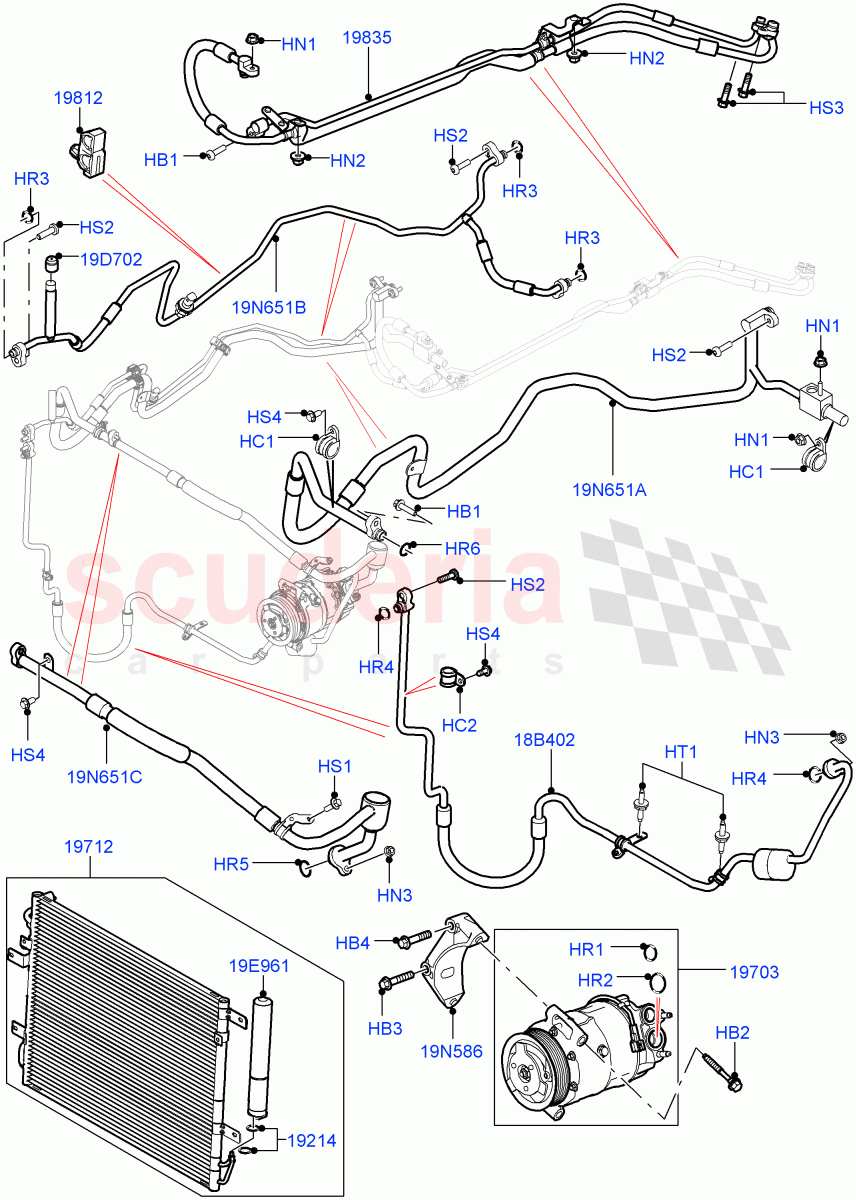 Air Conditioning Condensr/Compressr(4.4L DOHC DITC V8 Diesel)((V)FROMBA000001) of Land Rover Land Rover Range Rover (2010-2012) [5.0 OHC SGDI SC V8 Petrol]