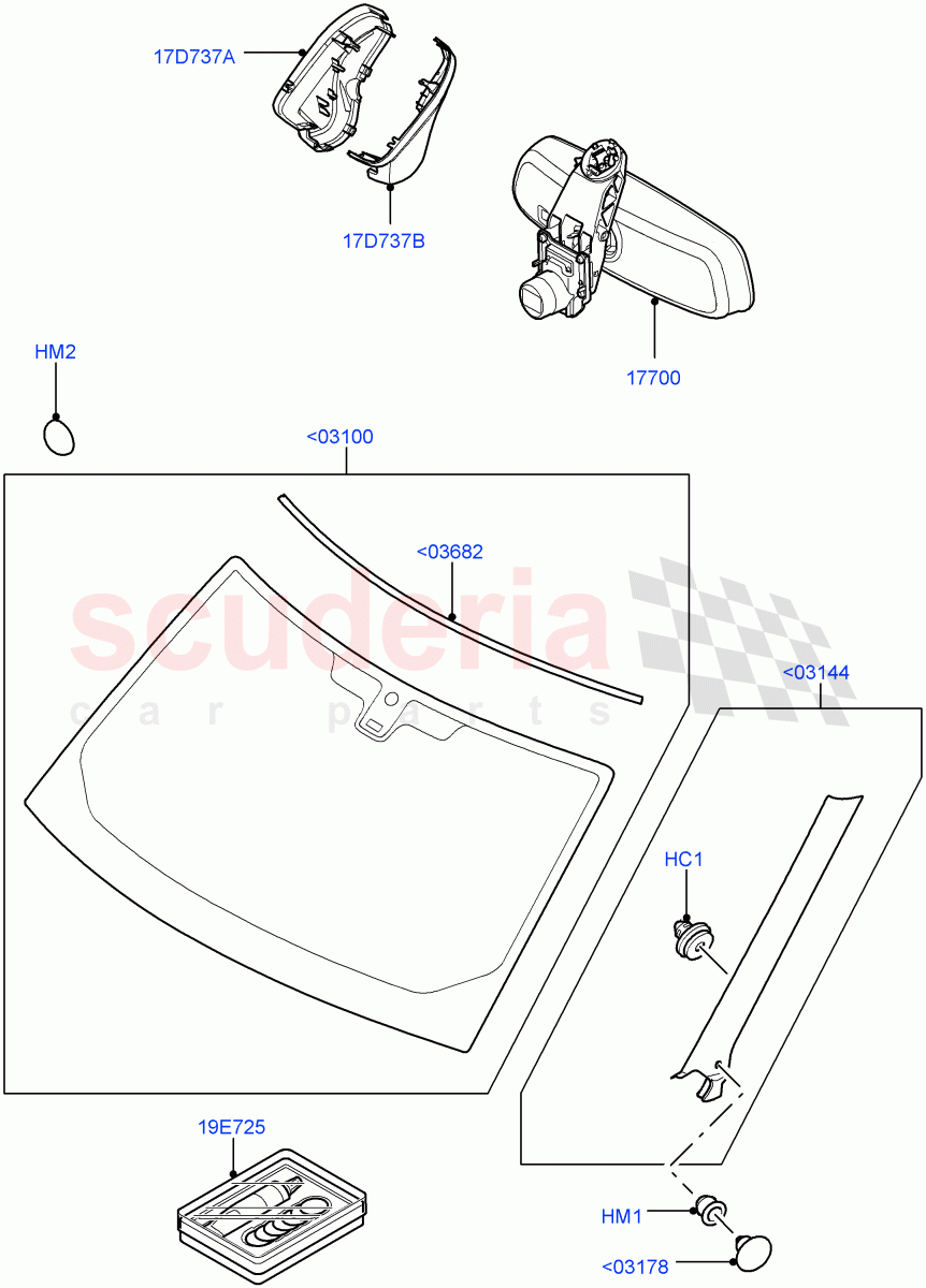 Windscreen/Inside Rear View Mirror ((V) FROMAA000001) of Land Rover Land Rover Range Rover Sport (2010-2013) [5.0 OHC SGDI SC V8 Petrol]