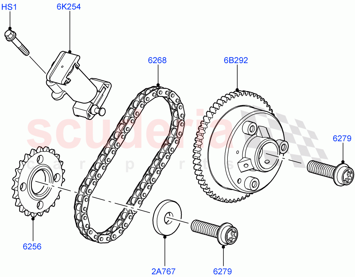 Timing Gear (Upper) (AJ Petrol 4.4 V8 EFI (220KW)) of Land Rover Land Rover Range Rover Sport (2005-2009) [4.4 AJ Petrol V8]