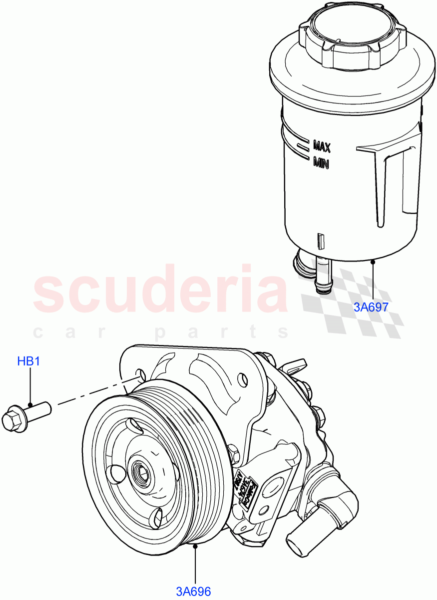 Power Steering Pump Mounting(3.6L V8 32V DOHC EFi Diesel Lion)((V)FROM7A000001,(V)TO9A999999) of Land Rover Land Rover Range Rover Sport (2005-2009) [4.2 Petrol V8 Supercharged]