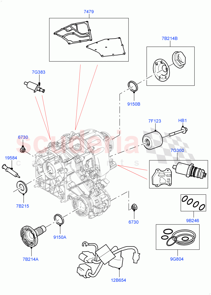 Transfer Drive Components (Nitra Plant Build) (With 1 Speed Transfer Case) ((V) FROMM2000001) of Land Rover Land Rover Discovery 5 (2017+) [3.0 I6 Turbo Diesel AJ20D6]
