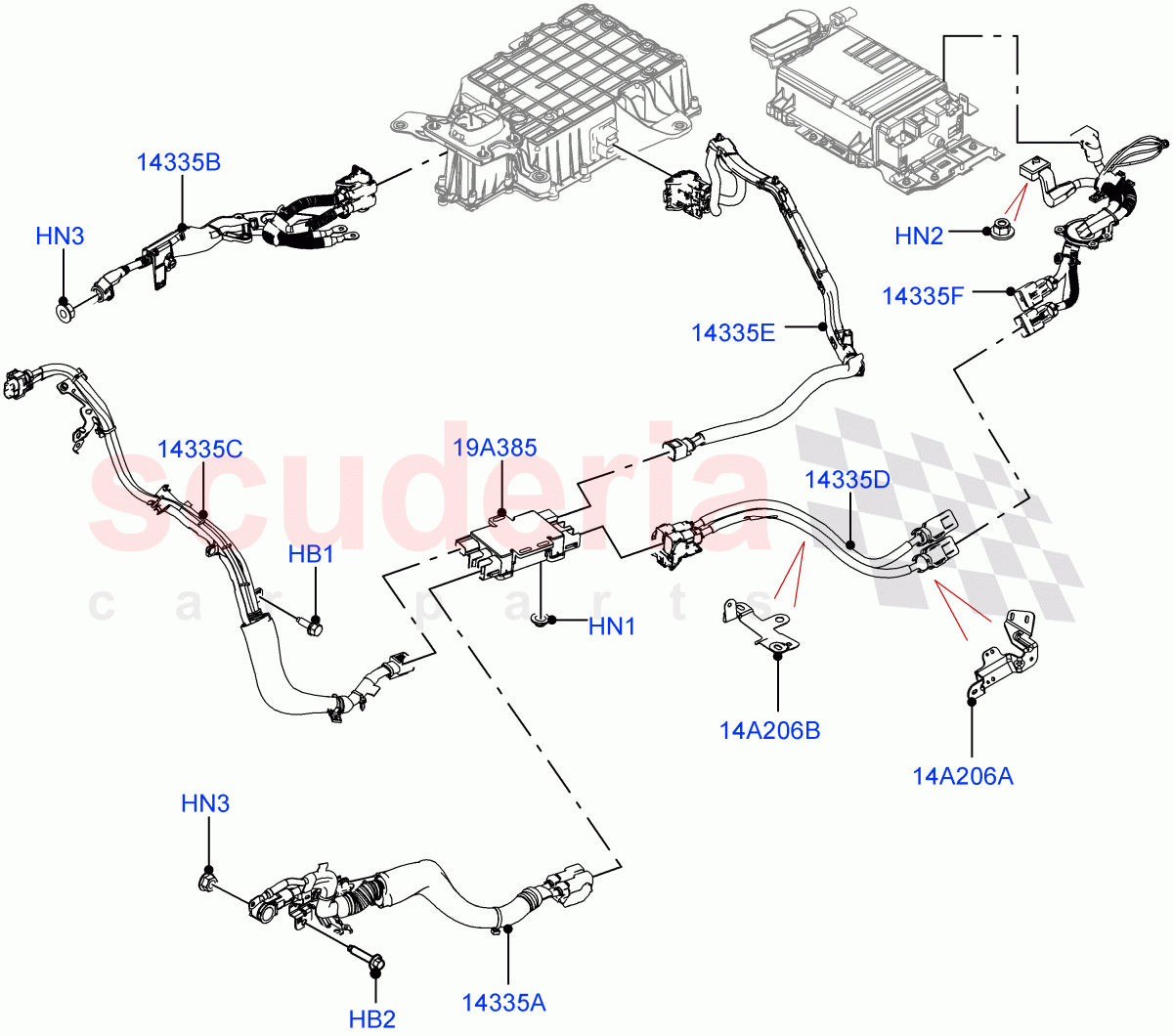 Hybrid Electrical Modules(MHEV Charging Cables and Fixings, Nitra Plant Build)(Electric Engine Battery-MHEV)((V)FROMM2000001) of Land Rover Land Rover Discovery 5 (2017+) [3.0 Diesel 24V DOHC TC]