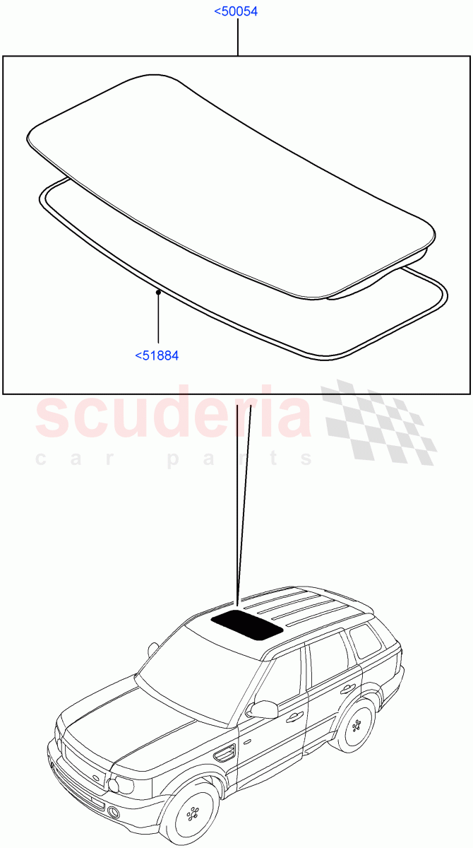 Sliding Roof Panel(Power Tilt/Slide Sun Roof)((V)TO9A999999) of Land Rover Land Rover Range Rover Sport (2005-2009) [4.2 Petrol V8 Supercharged]