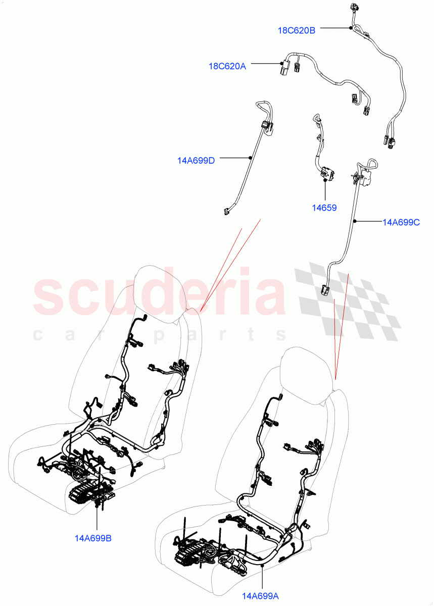 Wiring - Seats(Front Seats)(LHD)((V)FROMJA000001,(V)TOJA999999) of Land Rover Land Rover Range Rover (2012-2021) [2.0 Turbo Petrol GTDI]