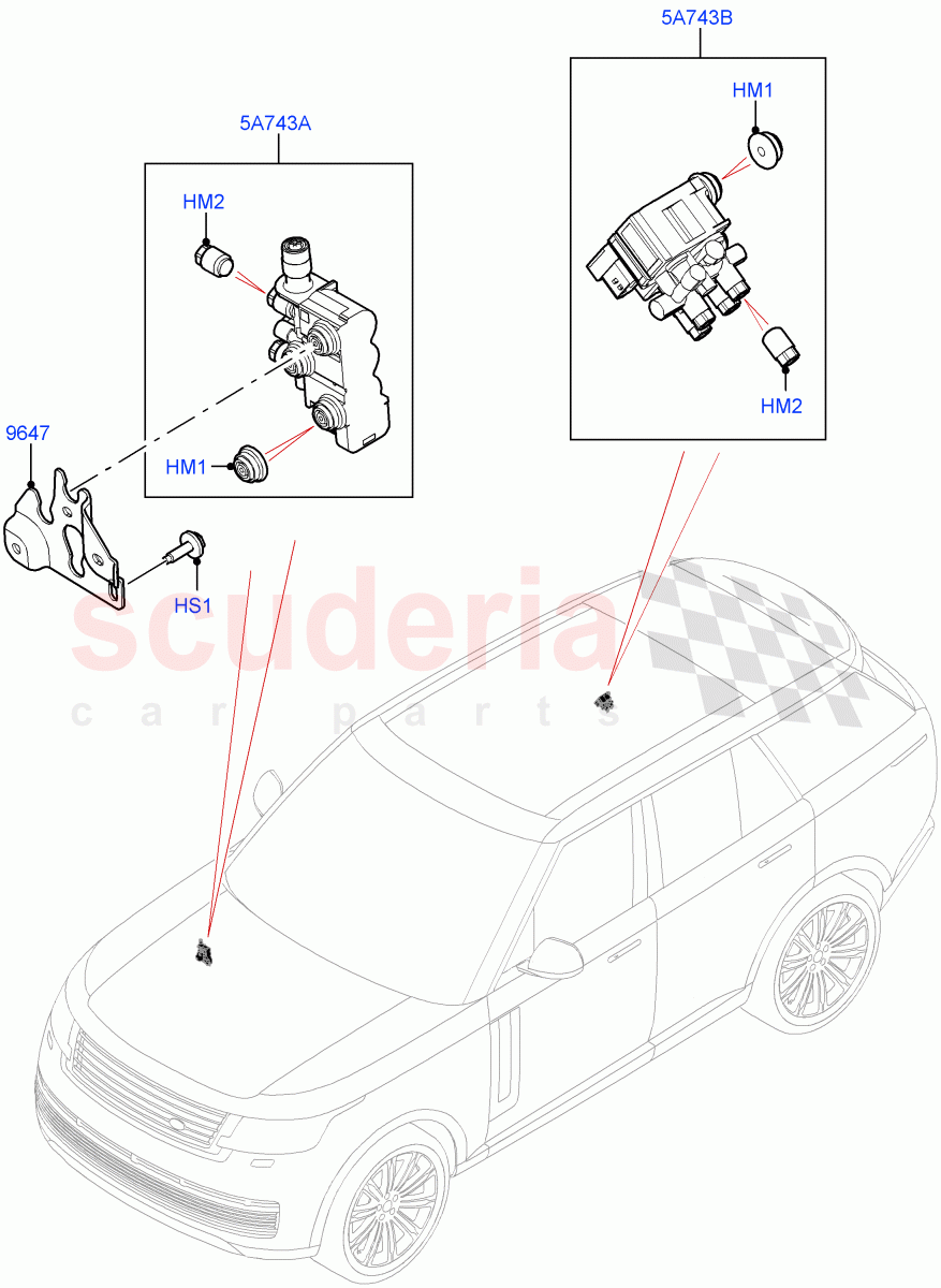 Air Suspension Compressor And Lines(Valve Assembly) of Land Rover Land Rover Range Rover (2022+) [4.4 V8 Turbo Petrol NC10]