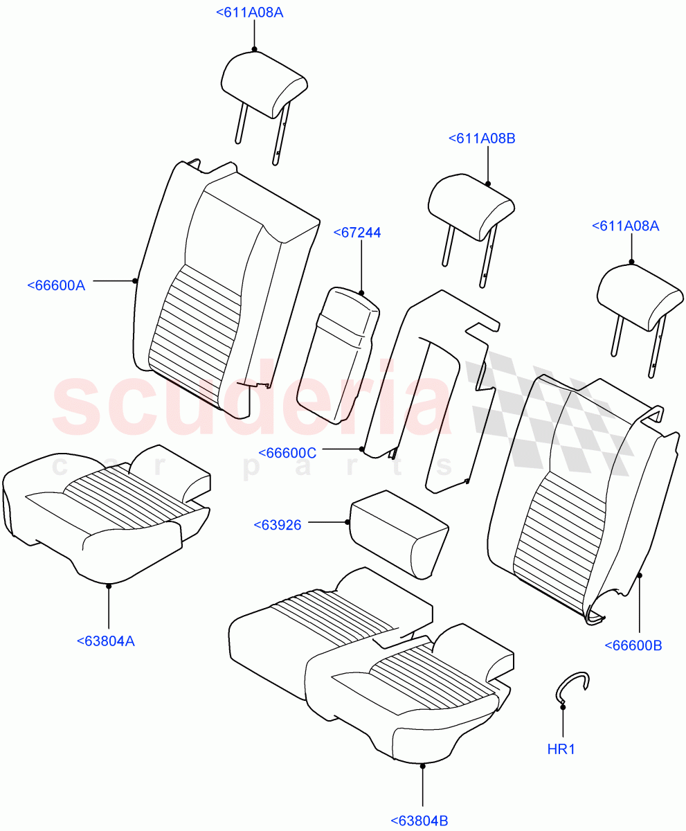 Rear Seat Covers(Windsor Leather,Itatiaia (Brazil),With 60/40 Manual Fold Thru Rr Seat)((V)FROMGT000001) of Land Rover Land Rover Discovery Sport (2015+) [2.2 Single Turbo Diesel]